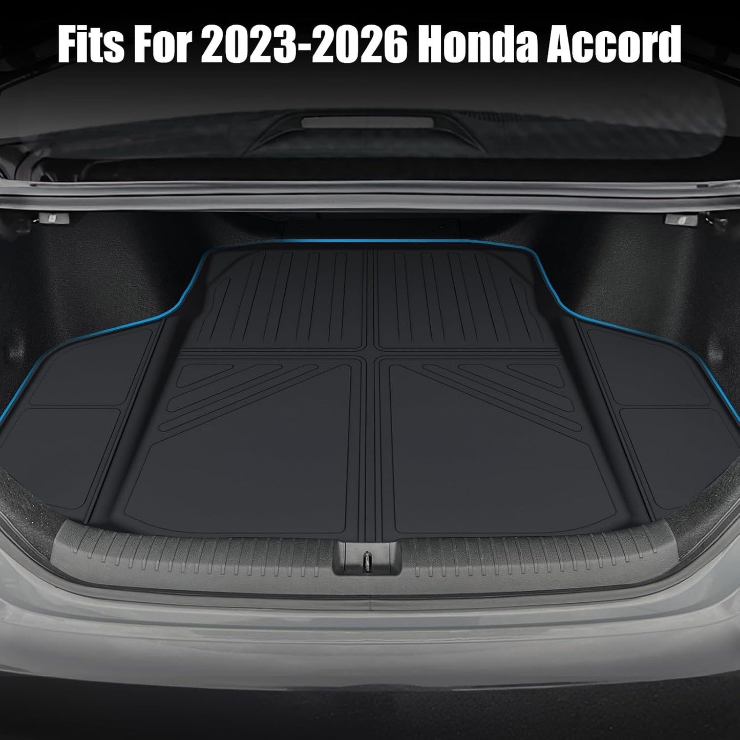 Cargo Liner For 2023 2024 2025 2026 Honda Accord (Include Hybrid) All Weather Protection TPE Rear Cargo Tray Trunk Mats For Honda Accord Interior Accessories, Odorless Anti-Slip, Black.