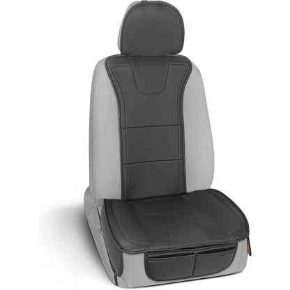 Motor Trend Faux Leather Car Seat Covers, 2 Piece Set – Premium Car Seat Cushions For Front Seats, Padded Car Seat Protectors With Storage Pocket, Seat Covers For Cars Trucks SUV (Black)