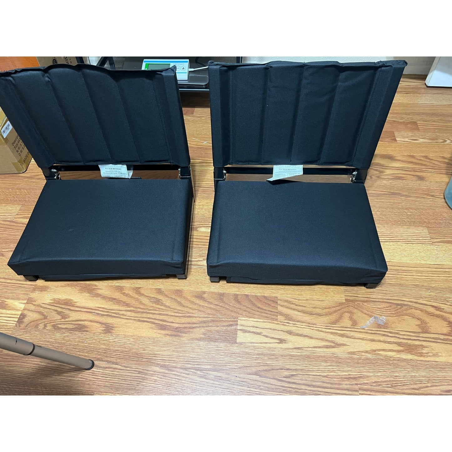 SPORT BEATS Stadium Seats With Back Support Bleacher Chairs-Black 2pcs Standard