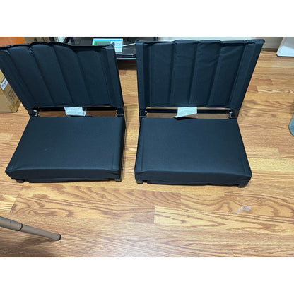 SPORT BEATS Stadium Seats With Back Support Bleacher Chairs-Black 2pcs Standard