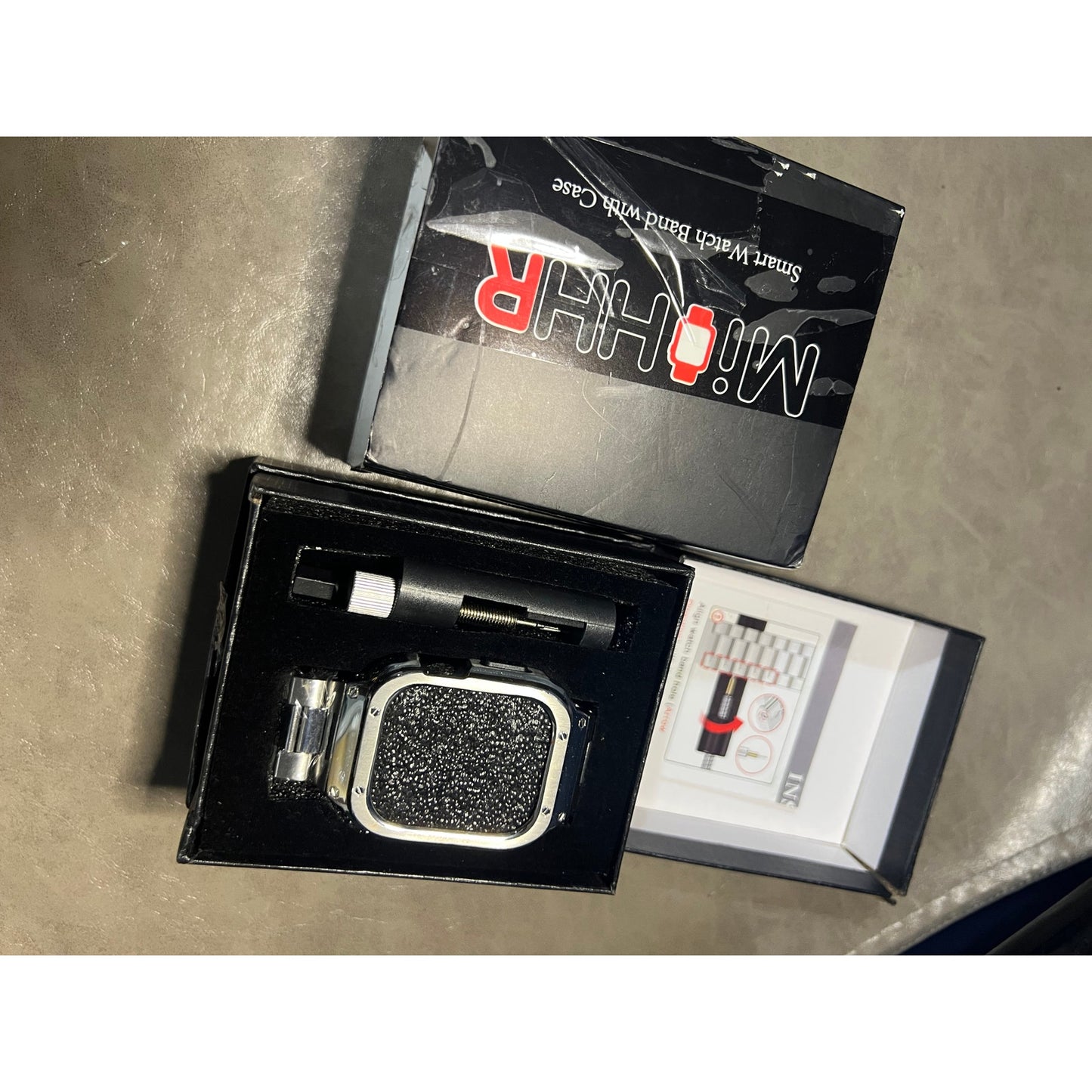 MioHHR Stainless Steel Band And Case Compatible With Apple Watch Band 46mm Series 11 10, Men Metal Protective Bumper Cover For IWatch 46mm Series 11/10, Silver.