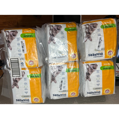 Arm & Hammer Disposable Female Dog Diapers, Medium, 12 Count, 6-Pack
