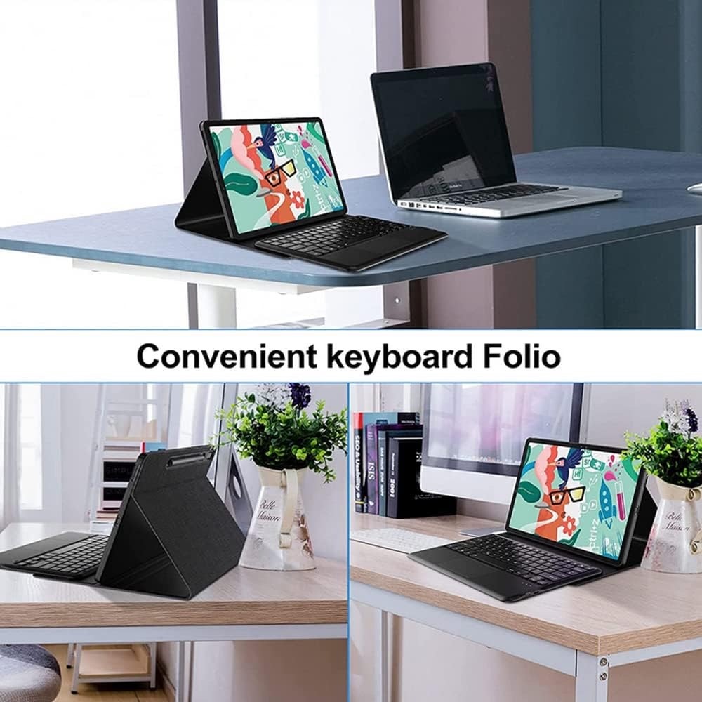 TouchPad Keyboard Case for Galaxy Tab S5e 2019 SM, Black-(Keyboard not working)