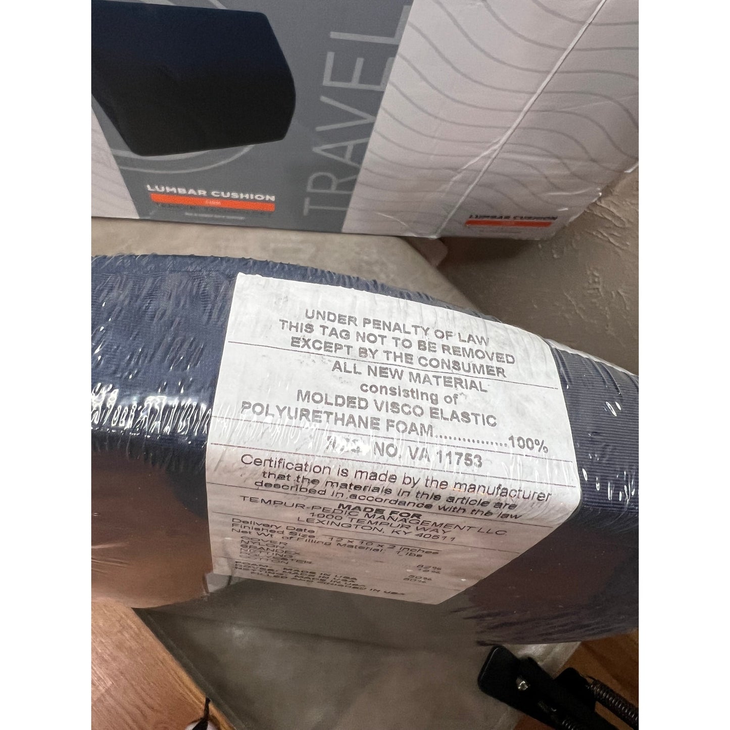 Tempur-Pedic Lumbar Cushion, Travel Size - BLUE
