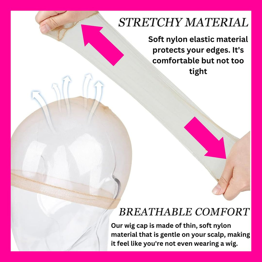 HD Wig Caps Ultra Thin Invisible Lace Front Wig Caps Nylon Stocking Caps Sheer Nude