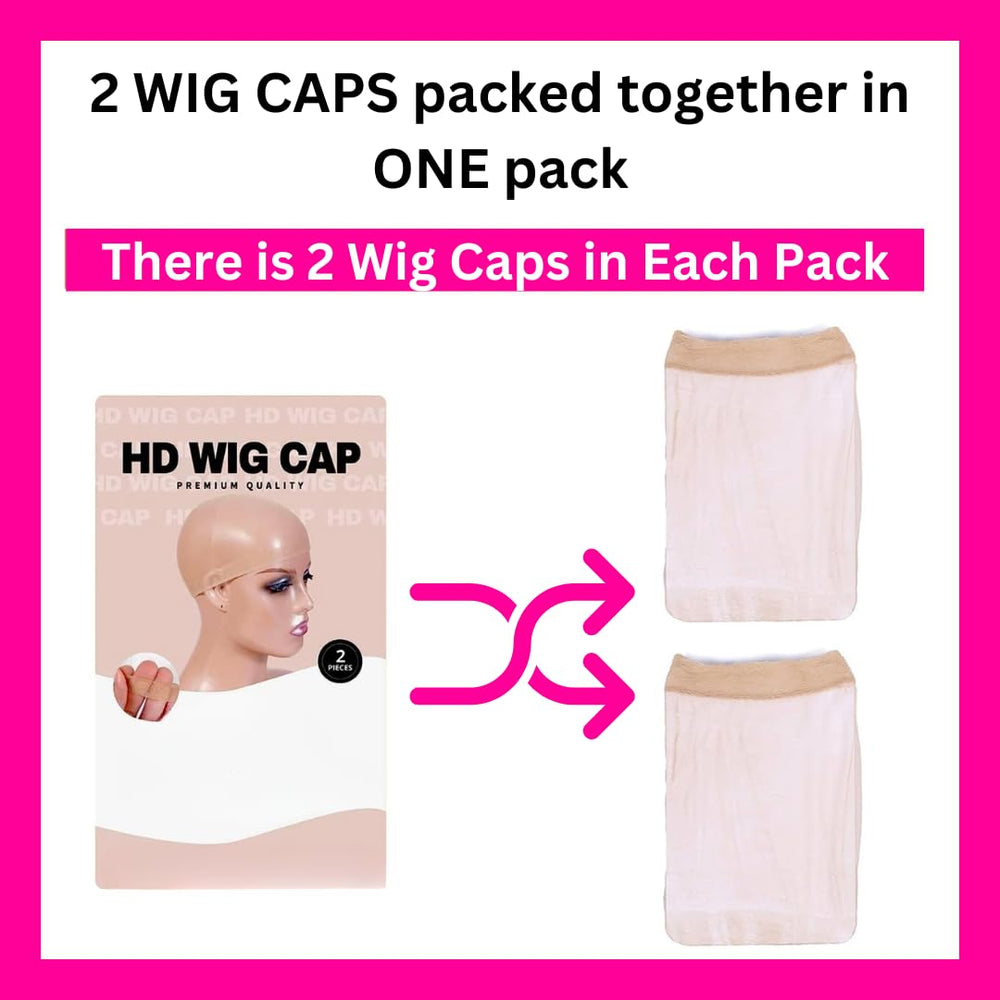 HD Wig Caps Ultra Thin Invisible Lace Front Wig Caps Nylon Stocking Caps Sheer Nude