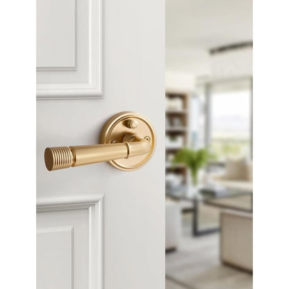 1 Pack Gold Door Lever Privacy Door Levers Satin Brass Door Lever Interior Brush