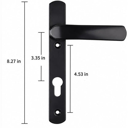 LALAFINA Storm Door Mortise Lock Set, Black Replacement Handle with Key-BLACK