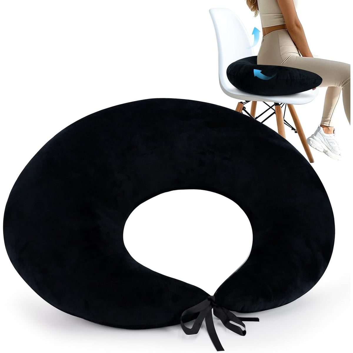 BBL Pillow After Surgery for Butt Sleeping Sitting Driving Donut Hemorrho(Black)