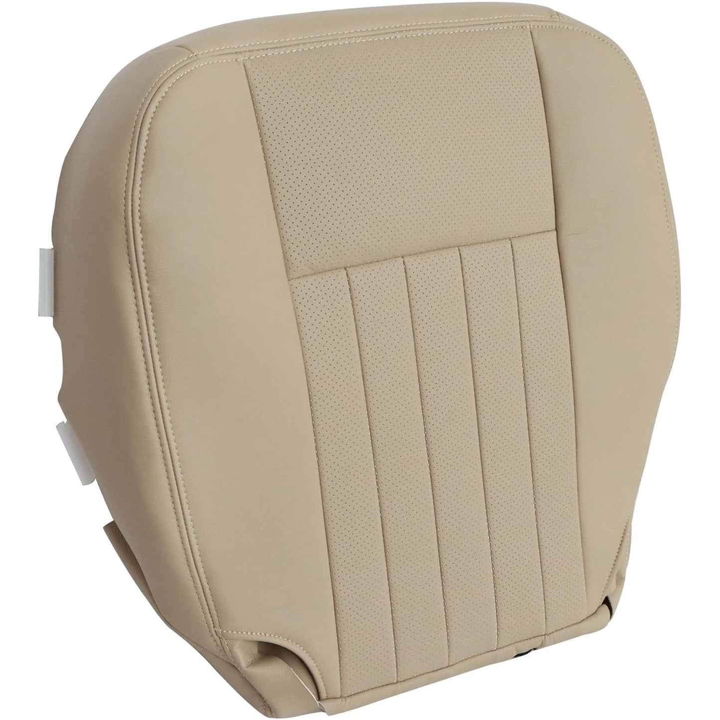 GXARTS Tan#KC Leather Driver Side Bottom Seat Cover Perforated Replacement(1pcs)