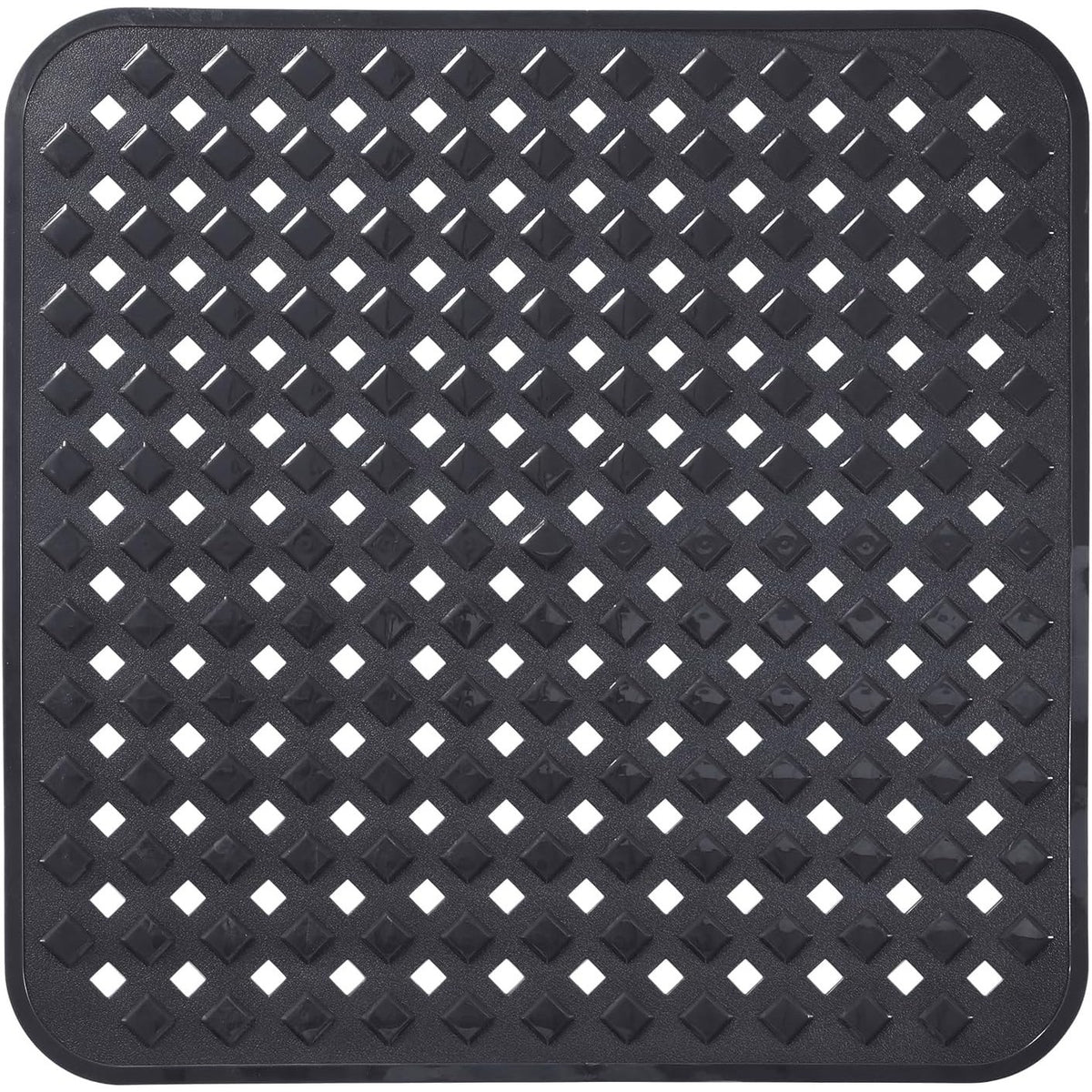 Yimobra Square Shower Mat Non Slip, Super Strong Suction Cups, 21"X21",Black
