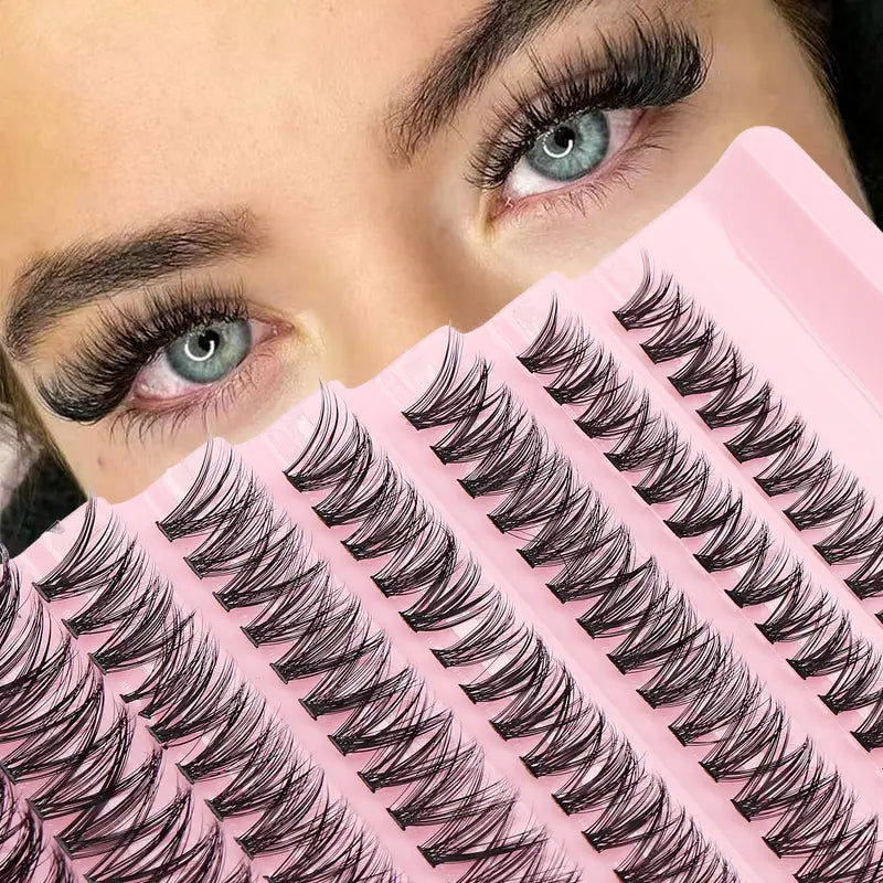 280pcs Mixed Length C Curl 40D Reusable Cluster Lashes DIY Faux Mink Eyelash Extensions for Easy Application, Natural & Fluffy Look, Perfect for Beginners 9-18mm Variety Packs