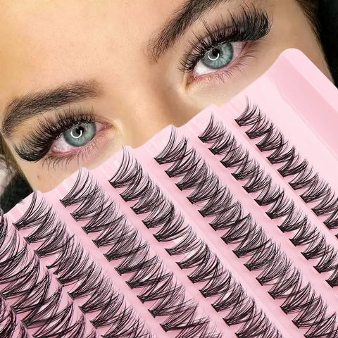280pcs Mixed Length C Curl 40D Reusable Cluster Lashes DIY Faux Mink Eyelash Extensions for Easy Application, Natural & Fluffy Look, Perfect for Beginners 9-18mm Variety Packs