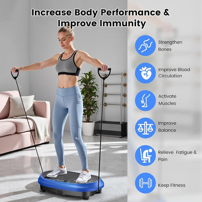 HVX Vibration Plate Exercise Machine for Lymphatic Drainage, Vibrating-Blue
