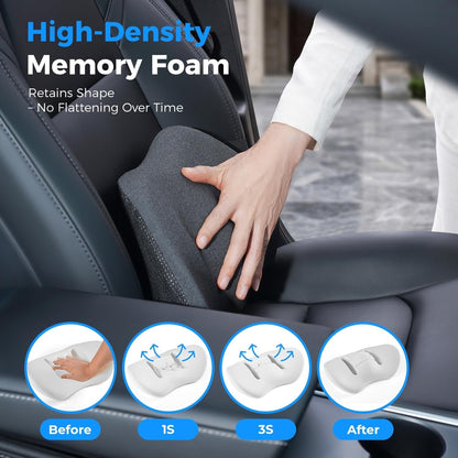 Lumbar Support Pillow For Car, Memory Foam Back Cushion For Lower Back Pain Relief, Ergonomic Car Seat Support With Breathable Airflow Channels For Driving, Office Chair, Wheelchair.