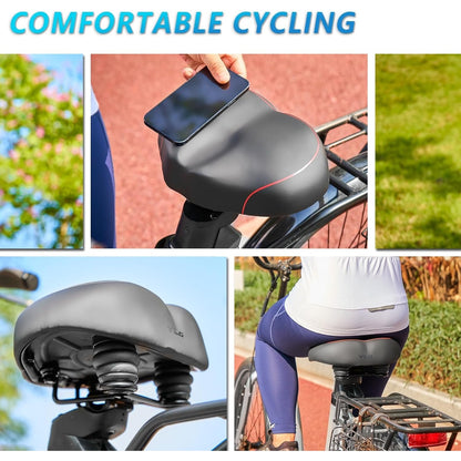 YLG Noseless Bike Seat For Men Women, Comfort Seat Cushion Compatible With Peloton, Electric Bike, Outdoor & Indoor Bikes, Wide Bicycle Saddle Replacement, Waterproof Bike Seat (Silver Noseless 10").