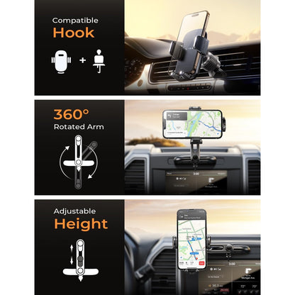 LISEN CD Phone Holder For Car IPhone 17 Adjustable CD Slot Phone Mount Holder