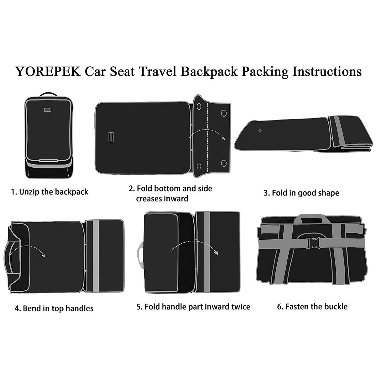 YOREPEK Padded Car Seat Travel Bag Backpack, Toddler Travel Essentials