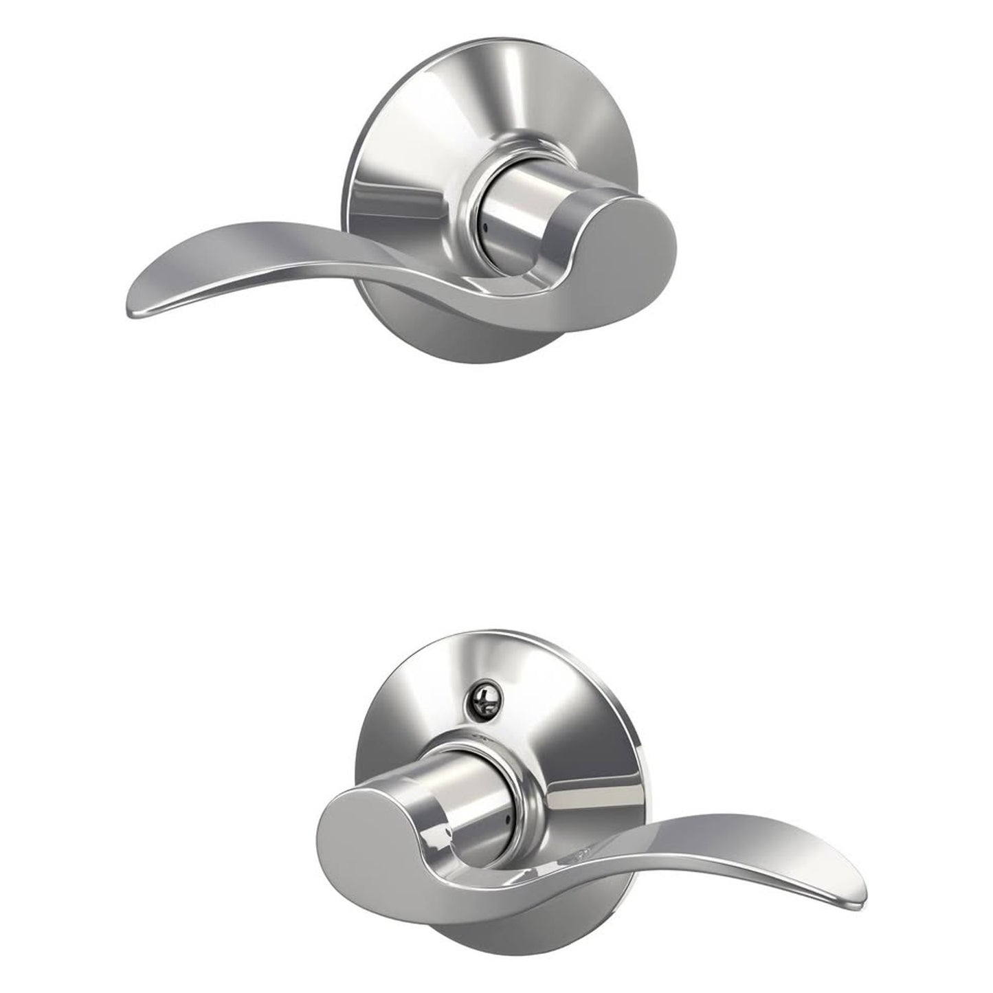 Schlage F10 ACC 619 Accent Door Lever, Hall & Closet Passage Lock, BRIGHT CHROME
