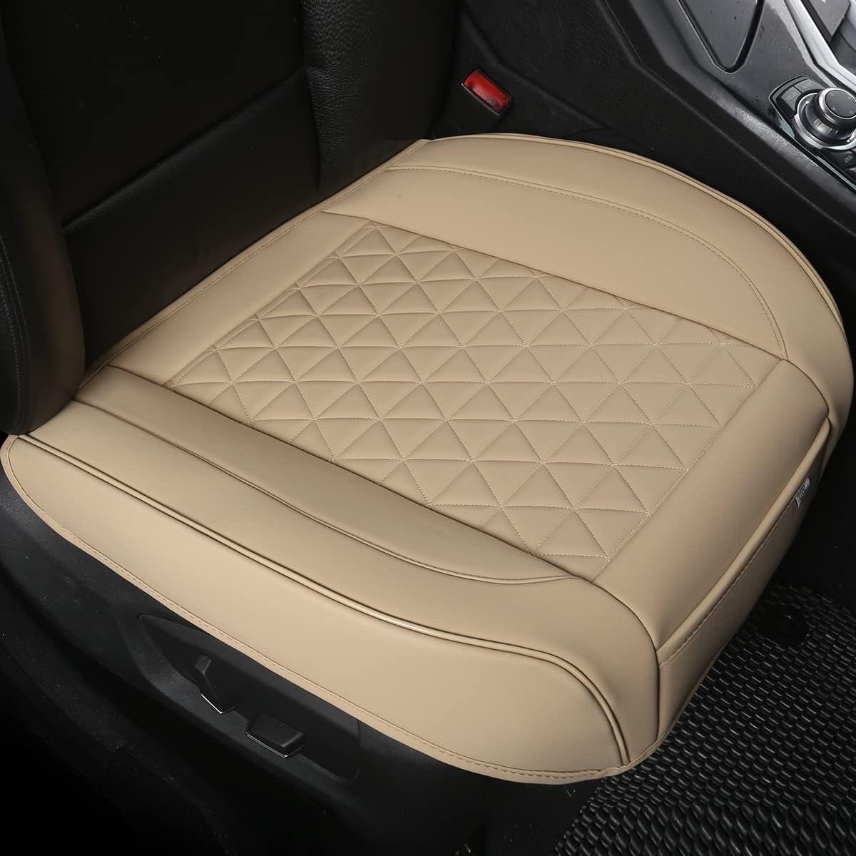 Black Panther Luxury Polyvinyl Car Seat Cover Front Bottom Seat-1 Piece,Beige