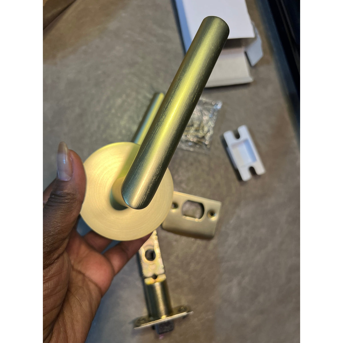 Goldenwarm Gold Closet Door Handles Interior, Brushed Brass Interior Passage Door Handles, Heavy Duty Zinc Alloy Brushed Gold Door Lever For Hall And Closet (1 Pack)