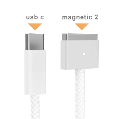 60W USB C To Magnetic2 Nylon Braided Cable,White 6.6ft Fast Charging Cable?Compa