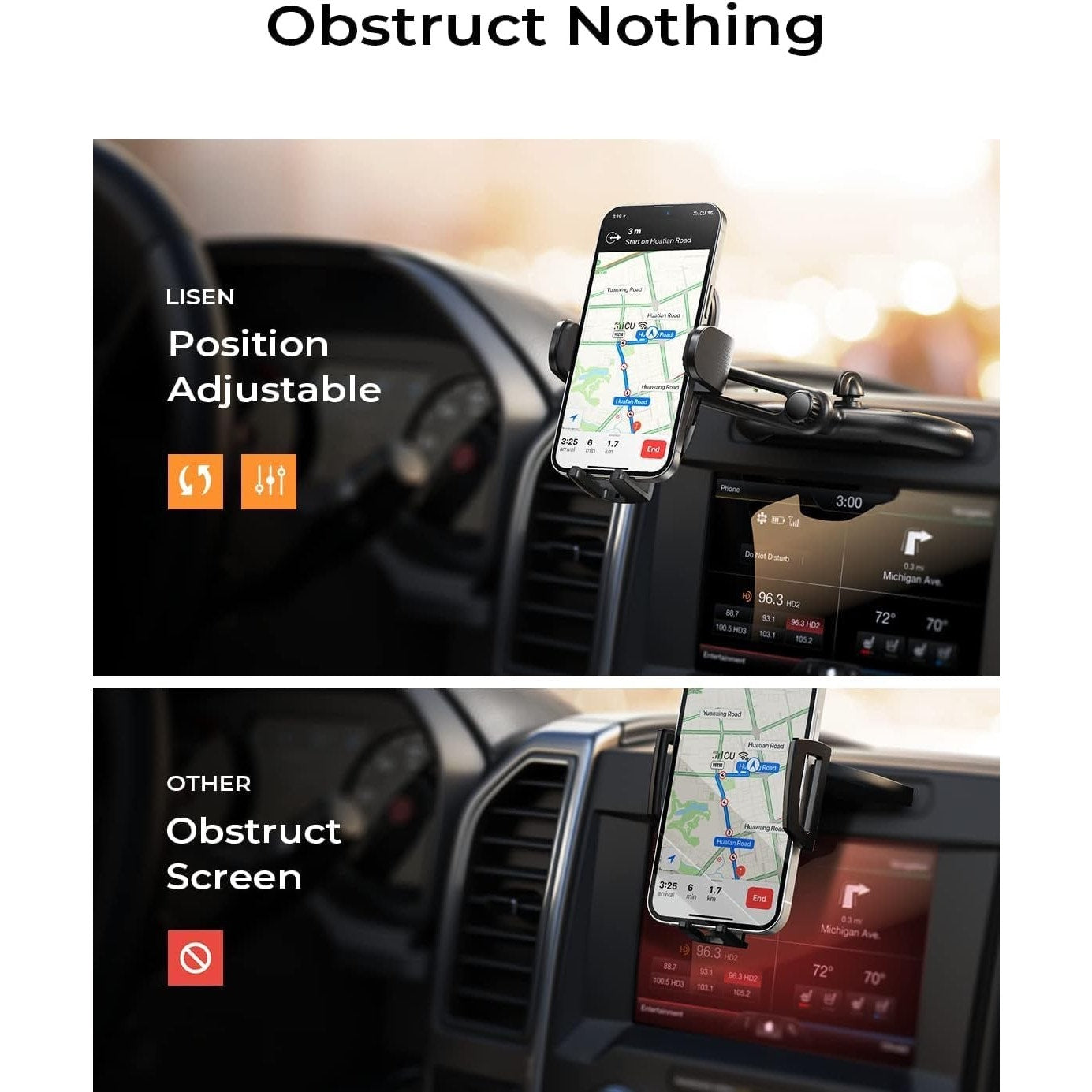LISEN CD Phone Holder For Car IPhone 17 Adjustable CD Slot Phone Mount Holder