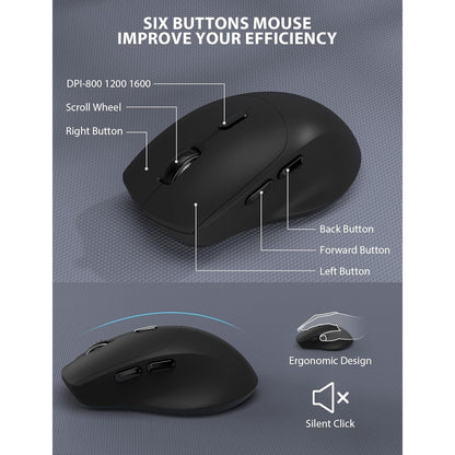 Wireless Keyboard And Mouse Combo - Full-Sized Ergonomic Keyboard With Wrist Rest, Phone Holder, Sleep Mode, Silent 2.4GHz Cordless Keyboard Mouse Combo For Computer, Laptop, PC, Mac, Windows -Trueque