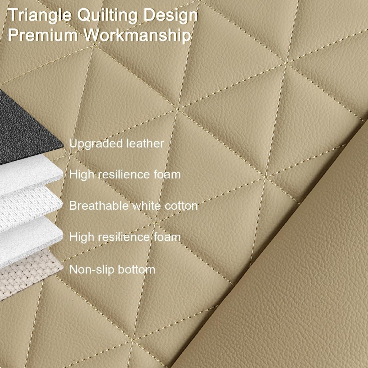 Black Panther Luxury Polyvinyl Car Seat Cover Front Bottom Seat-1 Piece,Beige