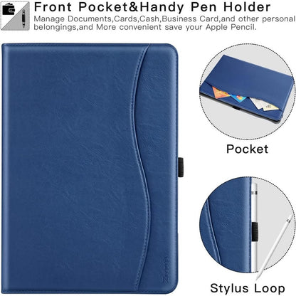ZtotopCases For New IPad 9th/8th/7th Generation Case, Premium PU Leath,Navy Blue