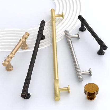 KNOKLOCK 10 Pack 5 Inch(128mm) Kitchen Cabinet Handles Brushed Gold Cabinet-GOLD