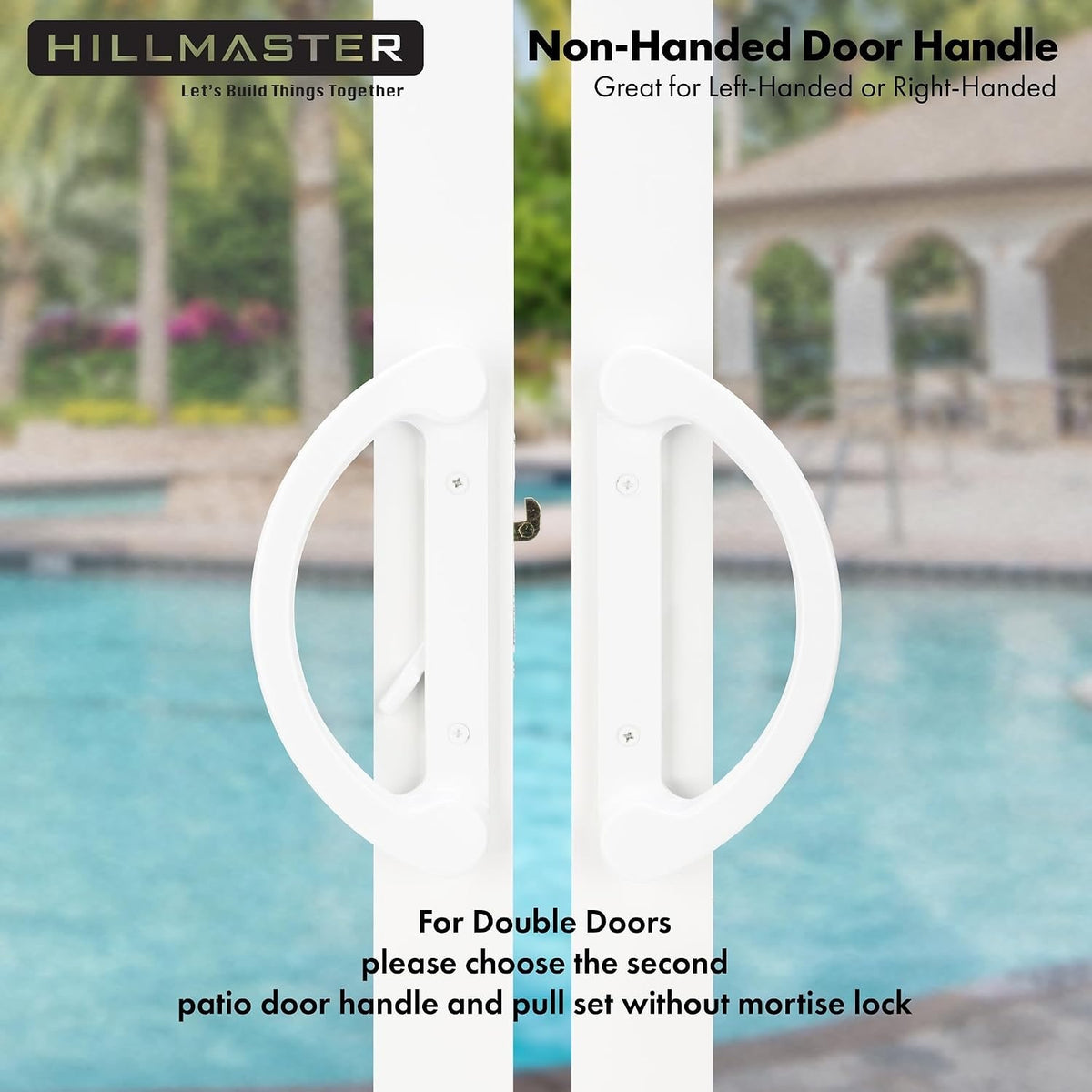 HILLMASTER Sliding Glass Door Handle With Mortise Lock And Key Cylinder,Patio
