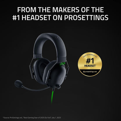 Razer BlackShark V2 X Gaming Headset: 7.1 Surround Sound - 50mm Drivers  - Black
