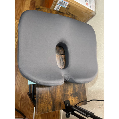 TushGuard Ergonomic Seat Cushion With Coccyx Cutout - 4-Zone Structure Office Chair Cushions For Tailbone Pressure Relief, Non-Slip Chair Pad With Washable Cover For Car, Office, Wheelchair, Grey