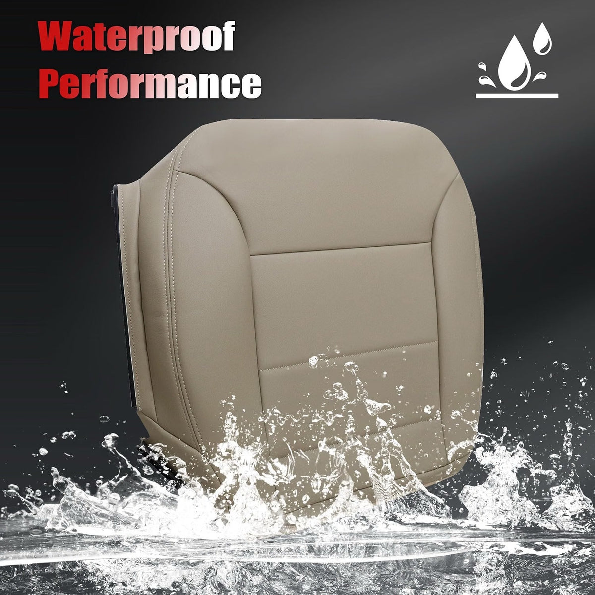 Vigoraze Driver Bottom Leather Replacement Seat Cover Tan Compatible-Tan