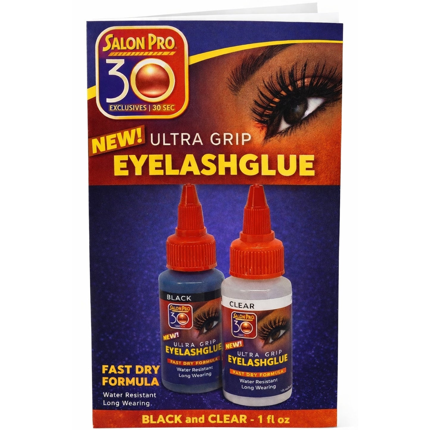 Salon Pro 30 Second Eyelash Glue 12 Bottles for Strip Lashes 1 Fl. oz ea (Black)