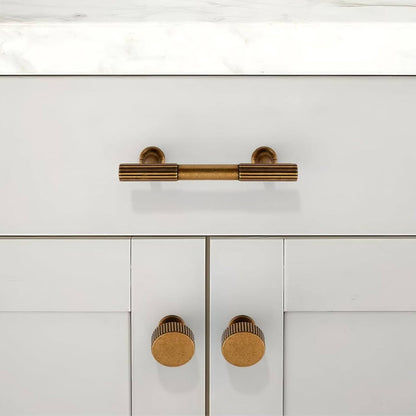 Asimerdeco 10 Pack Antique Brass Cabinet Pulls 3 Inch(76mm) Kitchen Cabinet Hand