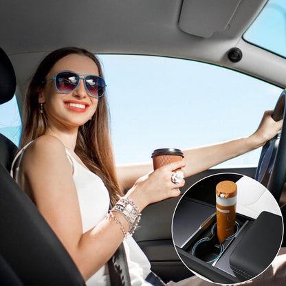 TOPABYTE 3PCS Center Console Accessories For Tesla New Model Y Juniper 2025 Model 3 Highland 2024 Cup Holder Insert, Screen Edge Protector Frame, Wireless Charger Mat Silicone, Black.