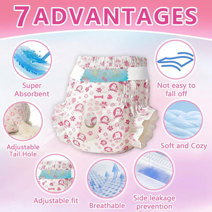 Female Dog Diapers,Disposable Dog Diapers,90-100 Count,Medium,Super Absorbent Leak-Proof Diapers For Dogs In Heat,Excitable Urination,Or Incontinence