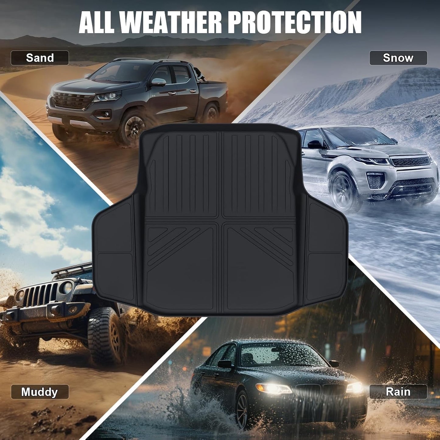 Cargo Liner For 2023 2024 2025 2026 Honda Accord (Include Hybrid) All Weather Protection TPE Rear Cargo Tray Trunk Mats For Honda Accord Interior Accessories, Odorless Anti-Slip, Black.