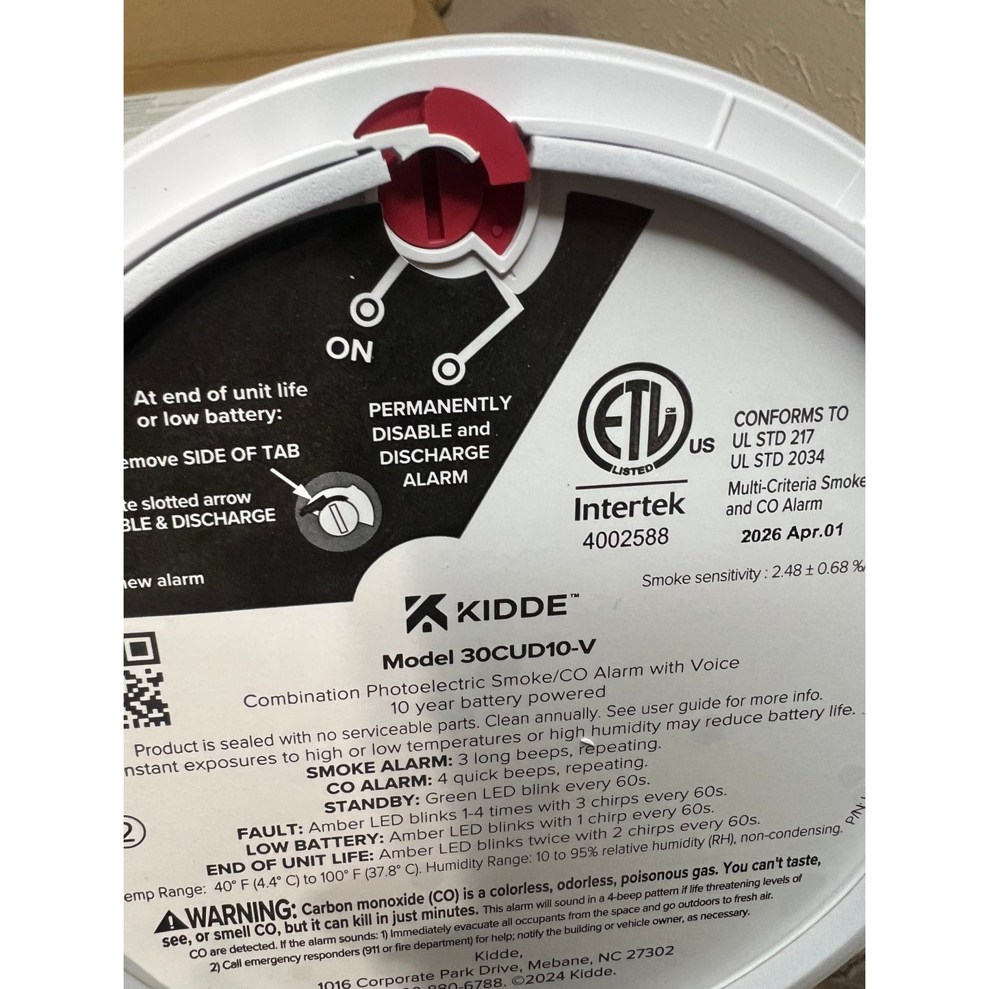 Kidde And Carbon Monoxide Detector, 10-Year Battery Powered, With Voice-1 Pack