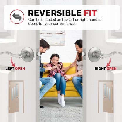 Honeywell Safes & Door Locks - Interior & Exterior Wave Lever Door -Satin Nickel