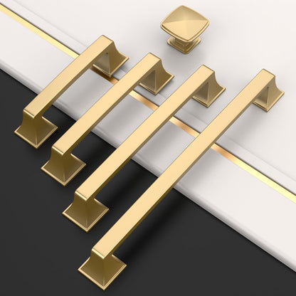 Amerdeco 10 Pack Champagne Bronze Cabinet Pulls 3.75 Inch Hole Center Cabinet