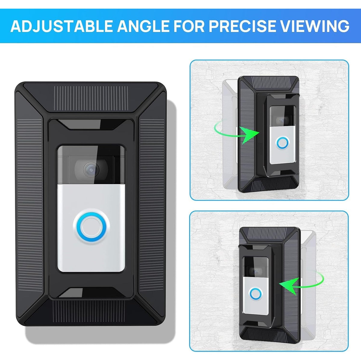 Solar Charger For Ring Doorbell, 2-In-1 With Mount Stand, Compatible With Ring