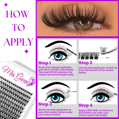 280pcs Mixed Length C Curl 40D Reusable Cluster Lashes DIY Faux Mink Eyelash Extensions for Easy Application, Natural & Fluffy Look, Perfect for Beginners 9-18mm Variety Packs