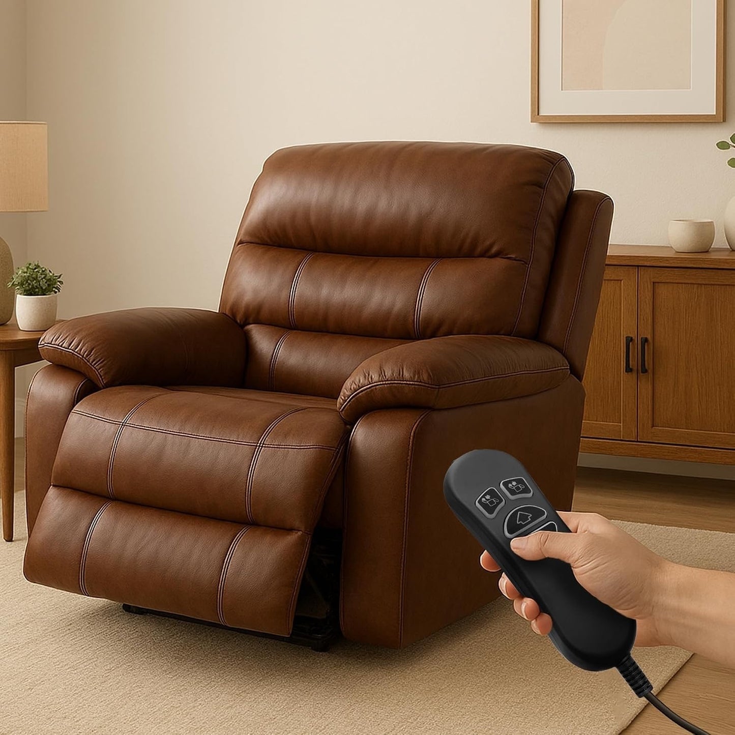 Dusledel HSW304 Hand Controller 4 Button Dual 5 Pin Compatible With Ashley 1090012 Recliner, Replace HSW208JC HC110-2M-1U02 Lift Chair Power Recliner Hand Control W/USB Charging And Backlight.