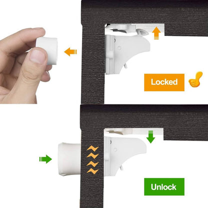 Vmaisi Adhesive Magnetic Locks For Cabinets & Drawers(24 Pack And 4 Keys+Cradle)