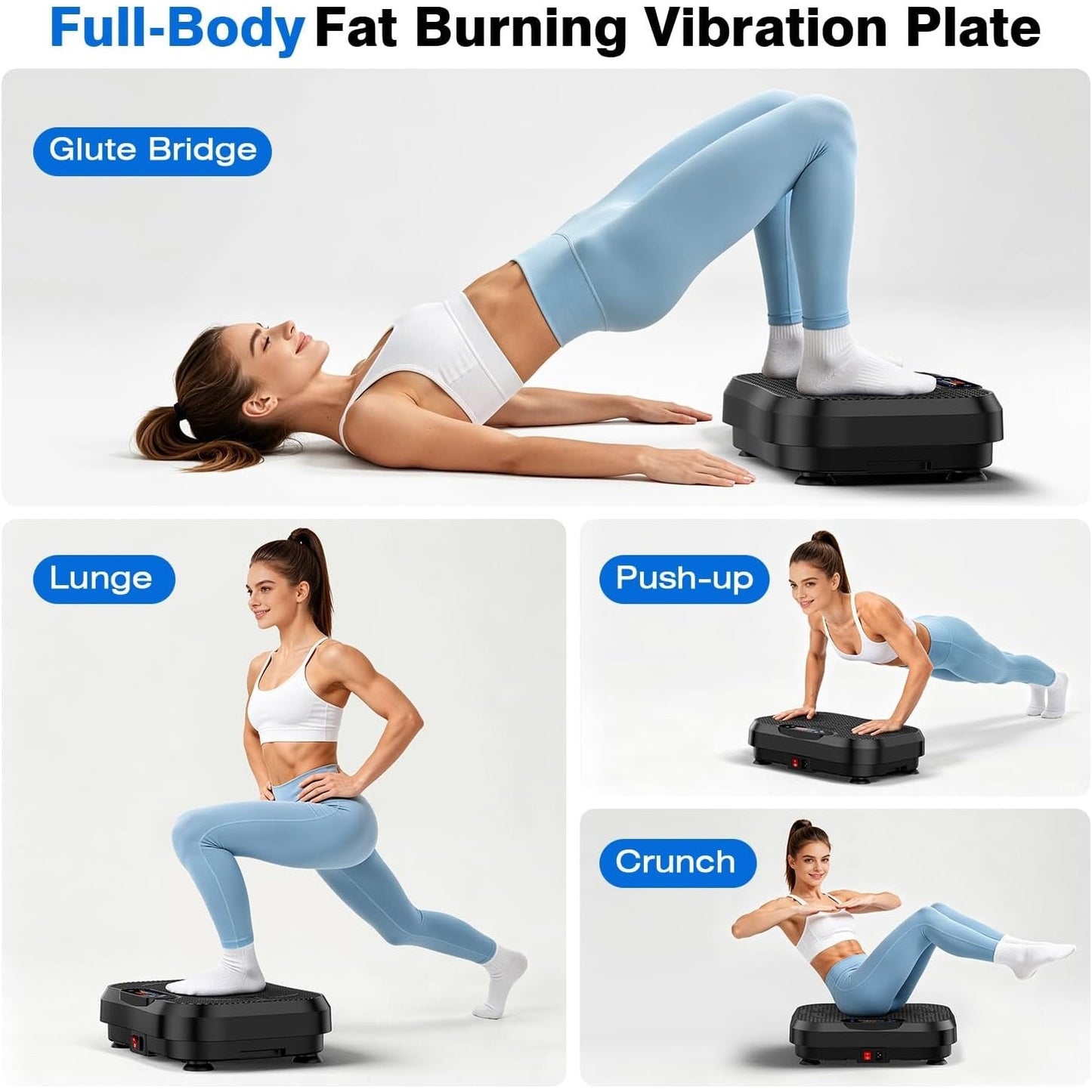 Taevno Vibration Plate Exercise Machine, 450Lbs Capacity 199 Speeds, Black