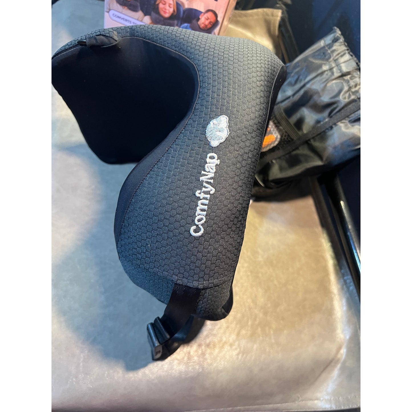 ComfyNap® Versatile Travel Neck Pillow For Airplane [Patented], 9 Positions In 3 Techniques, Plane Pillow With Pure Memory Foam, Travel Pillow With HeadRest Flight Sleep, Travel Essential - Mercury.