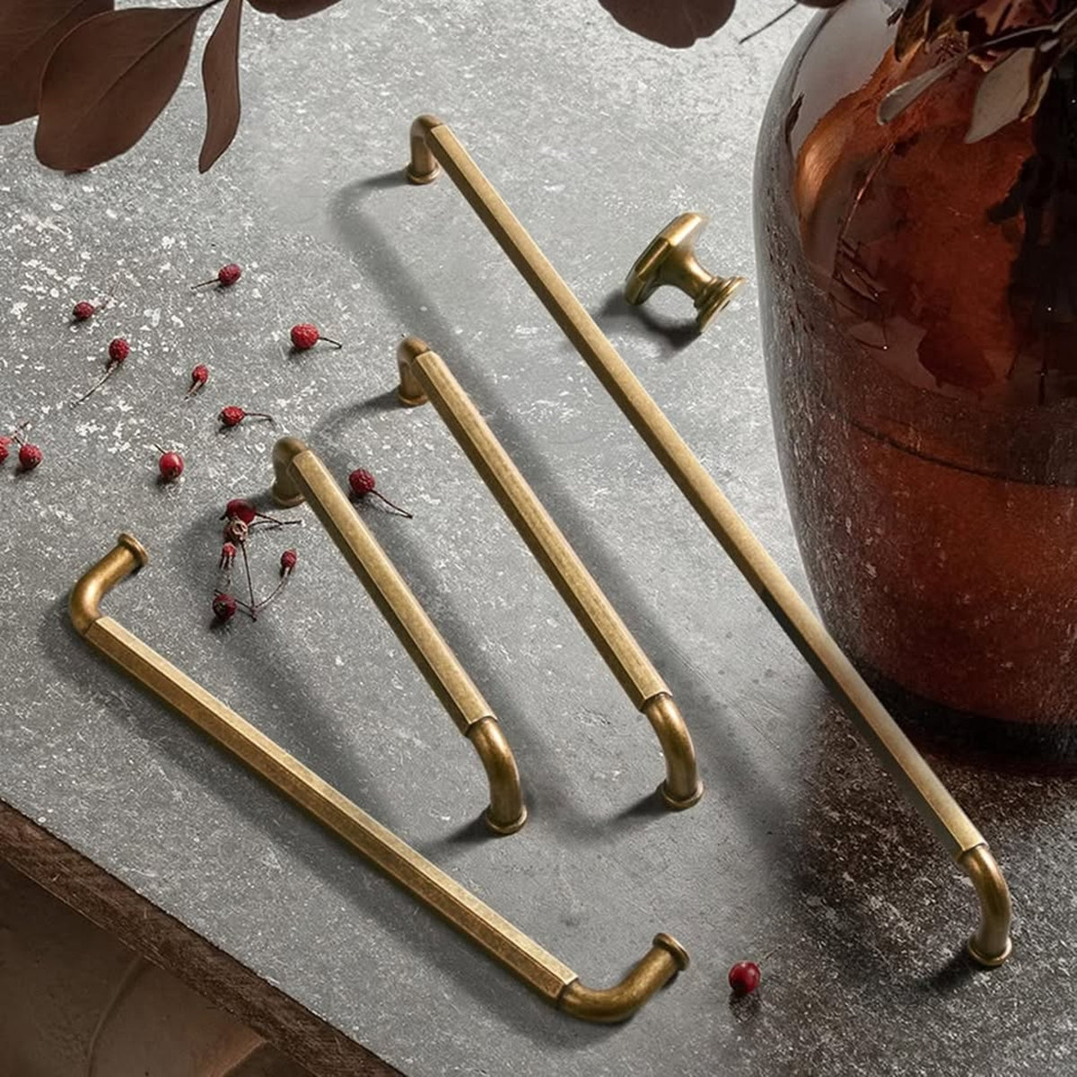 Goo-Ki 6 Pack 3-3/4 Inch 96mm Hole Center Cabinet Pulls Antique Brass Zinc Alloy